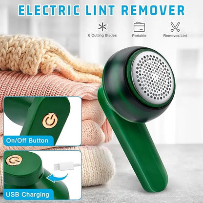 Rechargeable Electric Lint Remover | Portable Fabric Shaver & Fuzz Remover for Clothes & Furniture