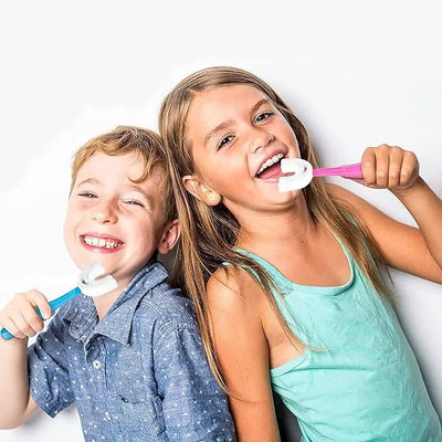 Children's U-Shaped Toothbrush | 360° Safe Silicone Oral Care Brush for Kids 2-12 Years