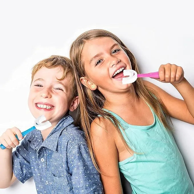 Children's U-Shaped Toothbrush | 360° Safe Silicone Oral Care Brush for Kids 2-12 Years