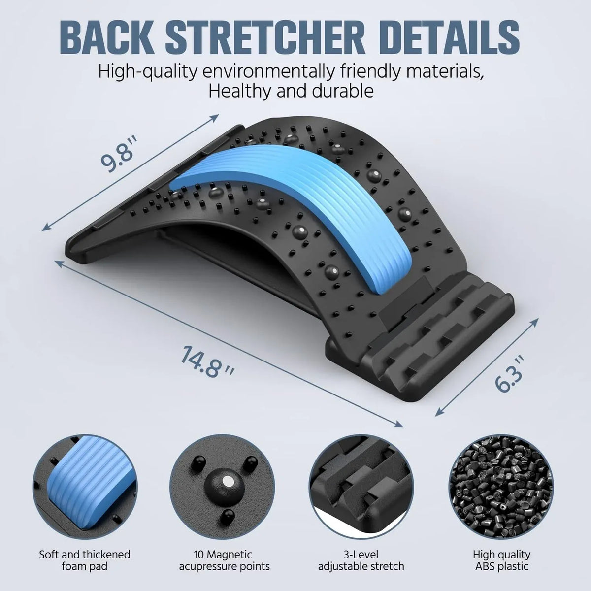 Upgrade Back Stretcher & Spinal Deck | Adjustable Lumbar Support & Pain Relief Device