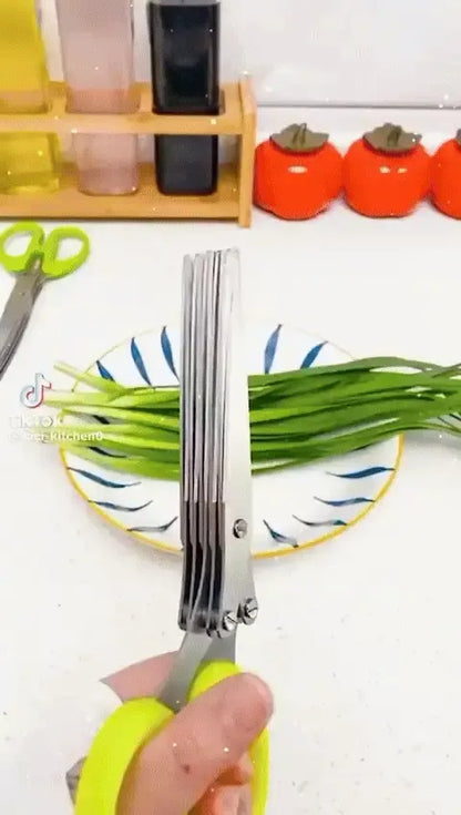 5-Blade Herb Scissors ✂️🌿 | Multi-Cut Stainless Steel Kitchen Shears