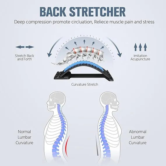 Upgrade Back Stretcher & Spinal Deck | Adjustable Lumbar Support & Pain Relief Device