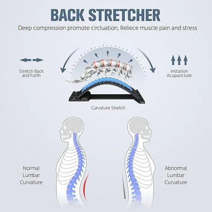 Upgrade Back Stretcher & Spinal Deck | Adjustable Lumbar Support & Pain Relief Device