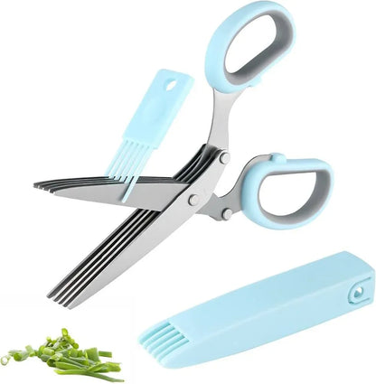 5-Blade Herb Scissors ✂️🌿 | Multi-Cut Stainless Steel Kitchen Shears