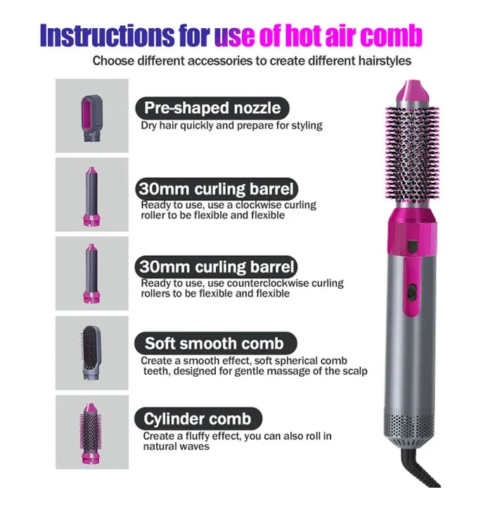 Ceramic Air Wrap Styler 5 in 1 🌪️✨ | Multi-Functional Hair Dryer & Styling Tool