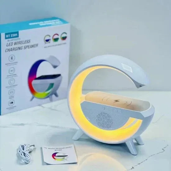 BT2301 Big G LED Wireless Charging Speaker | Multi-Function Atmosphere Lamp & Bluetooth Speaker