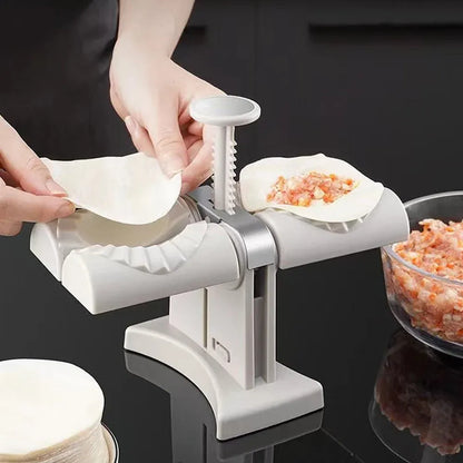 Automatic Double-Head Dumpling Maker Press – Quick DIY Samosa & Dumpling Mold Machine