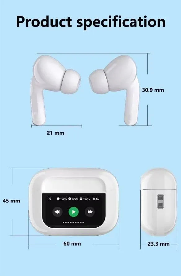 Z90 Pro Wireless Earbuds 🎧✨ | Smart LED Touch Screen Bluetooth Earphones