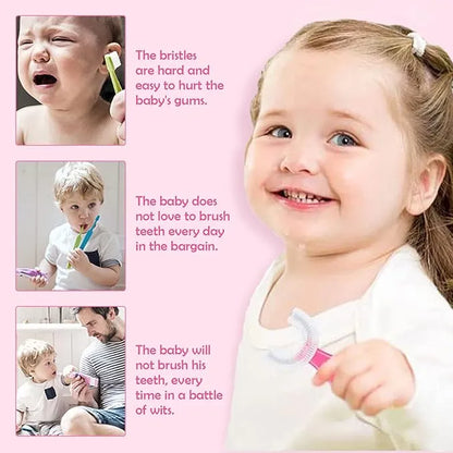 Children's U-Shaped Toothbrush | 360° Safe Silicone Oral Care Brush for Kids 2-12 Years