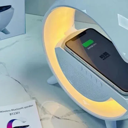 BT2301 Big G LED Wireless Charging Speaker | Multi-Function Atmosphere Lamp & Bluetooth Speaker