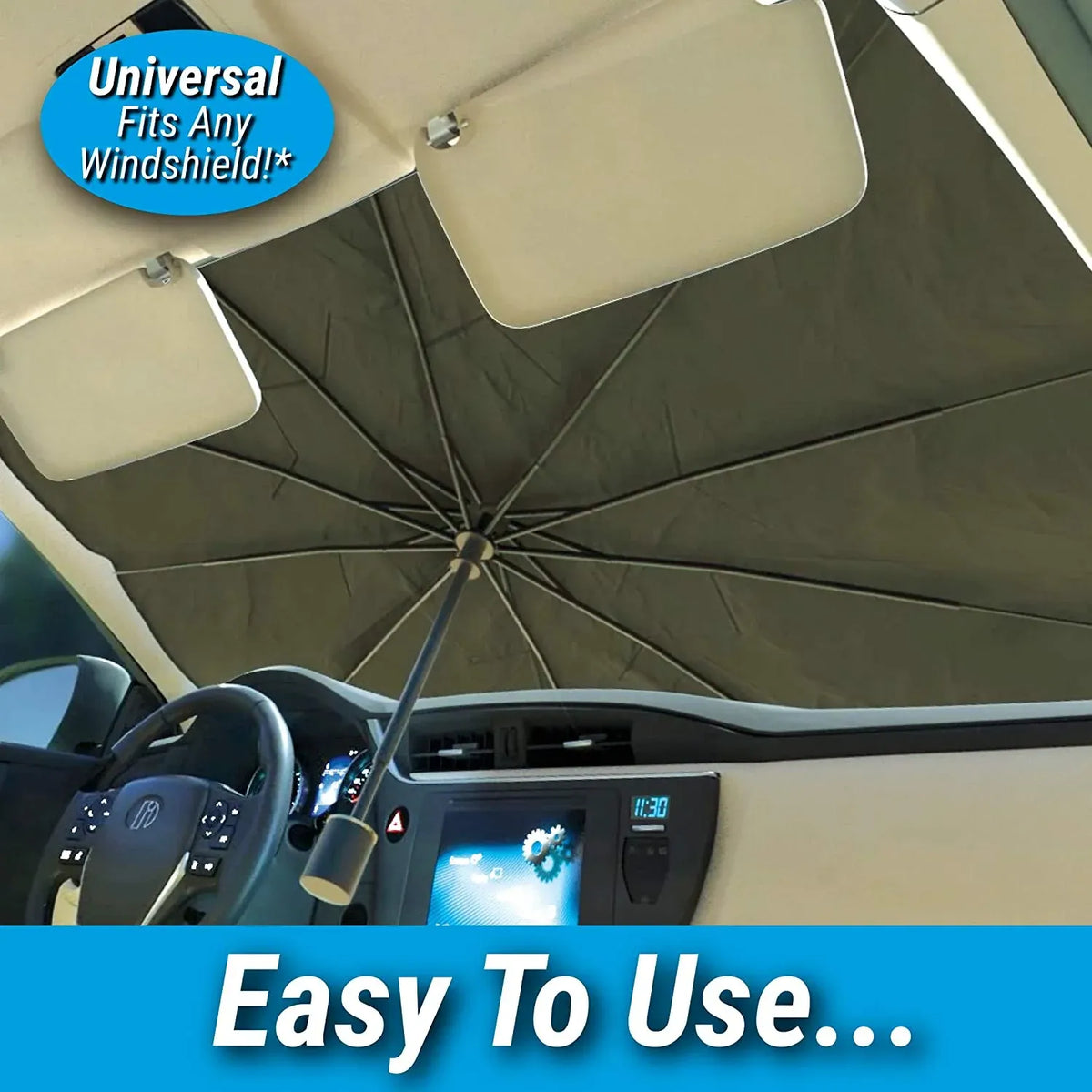 Foldable Car Windshield Sun Shade Umbrella – UV Heat Blocker & Interior Protector