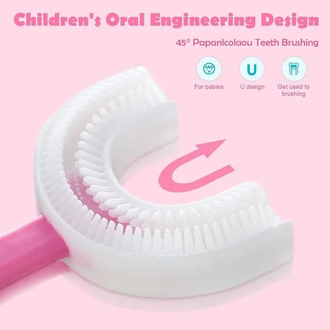 Children's U-Shaped Toothbrush | 360° Safe Silicone Oral Care Brush for Kids 2-12 Years