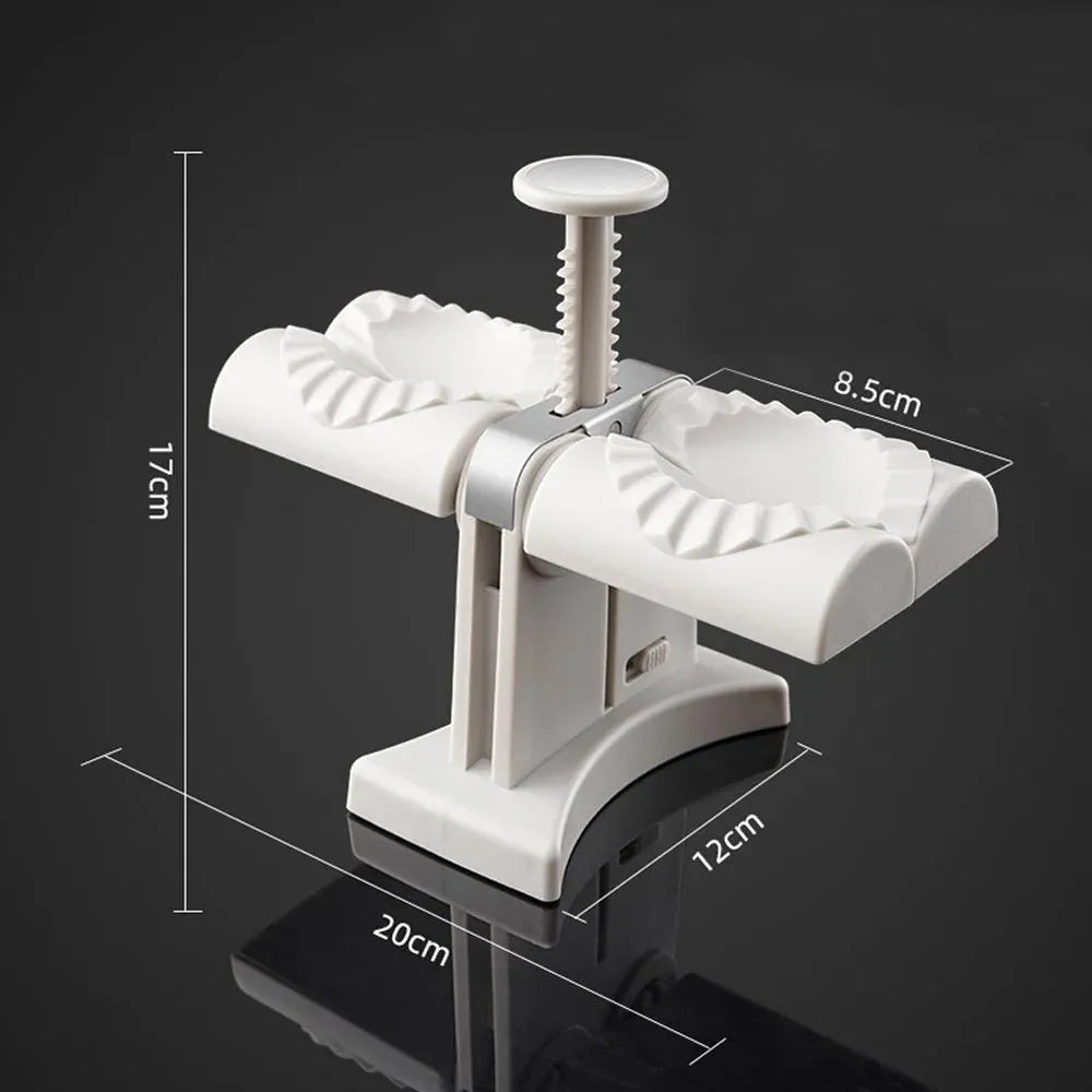 Automatic Double-Head Dumpling Maker Press – Quick DIY Samosa & Dumpling Mold Machine
