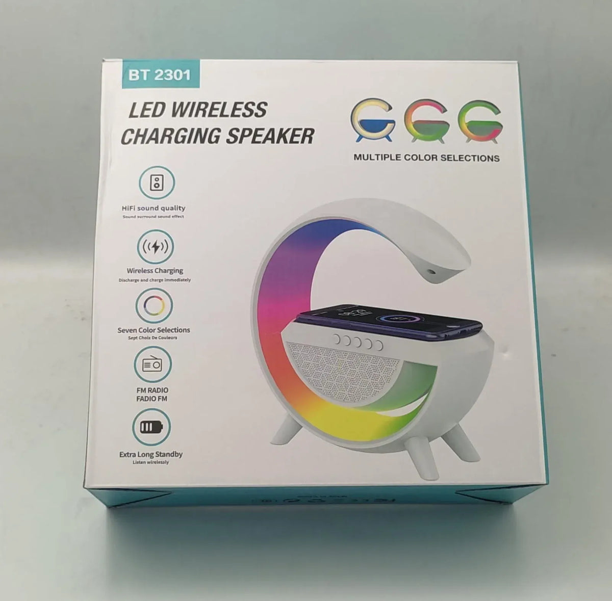 BT2301 Big G LED Wireless Charging Speaker | Multi-Function Atmosphere Lamp & Bluetooth Speaker