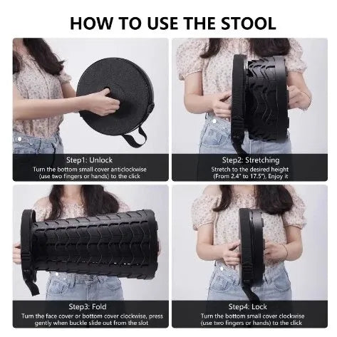 Sawoolives Portable Foldable Telescopic Stool 💺✨ | Compact Retractable Camping Chair