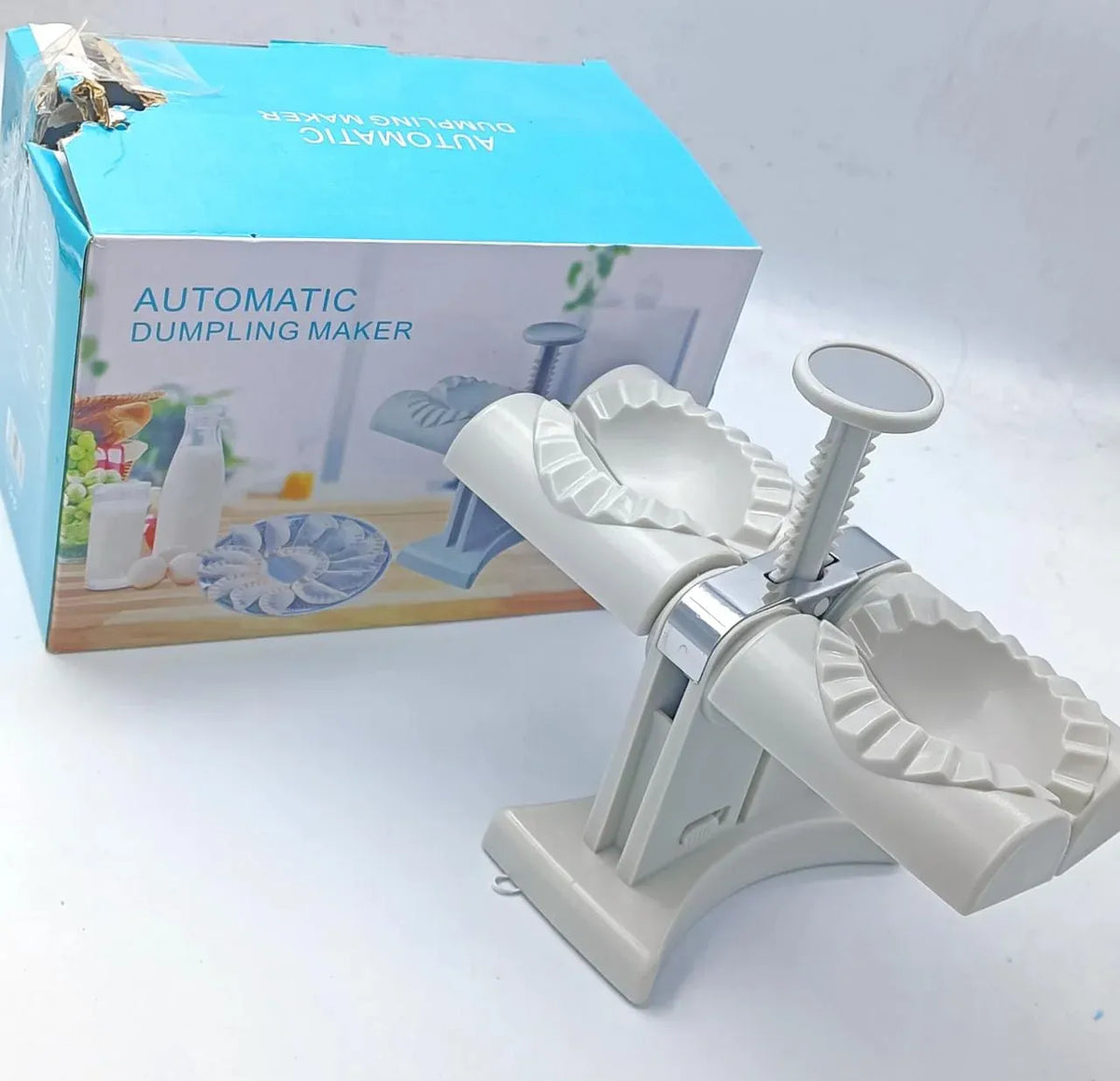 Automatic Double-Head Dumpling Maker Press – Quick DIY Samosa & Dumpling Mold Machine