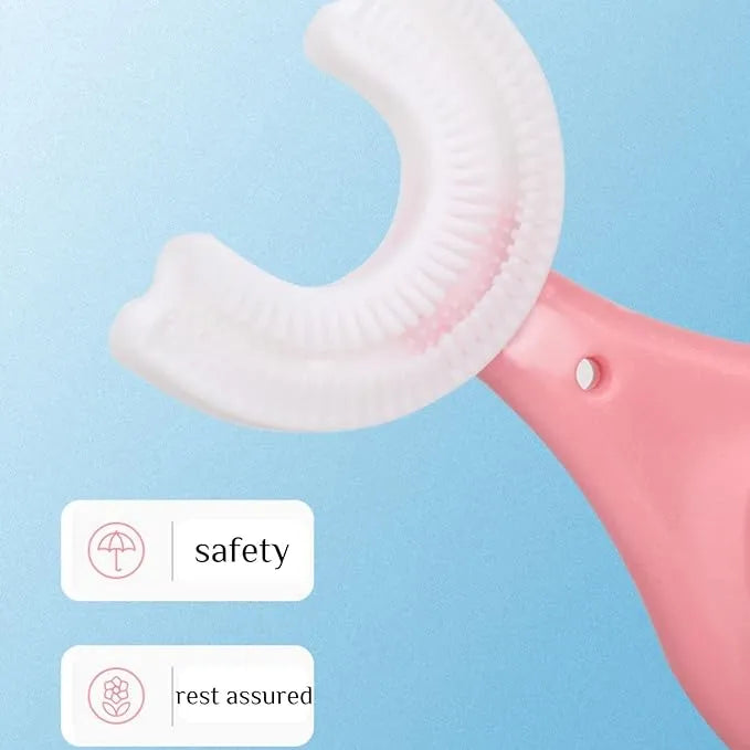 Children's U-Shaped Toothbrush | 360° Safe Silicone Oral Care Brush for Kids 2-12 Years