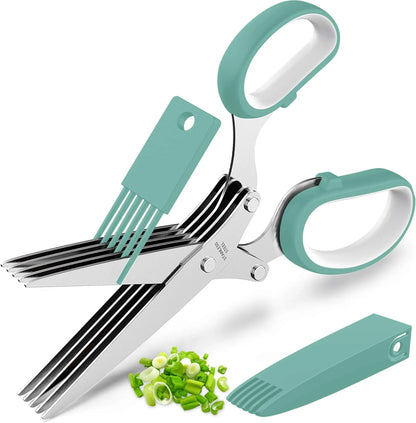 5-Blade Herb Scissors ✂️🌿 | Multi-Cut Stainless Steel Kitchen Shears